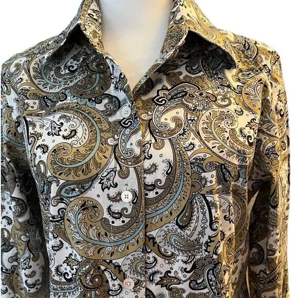 Tommy Bahama button front paisley design shirt size 4 - Picture 2 of 7